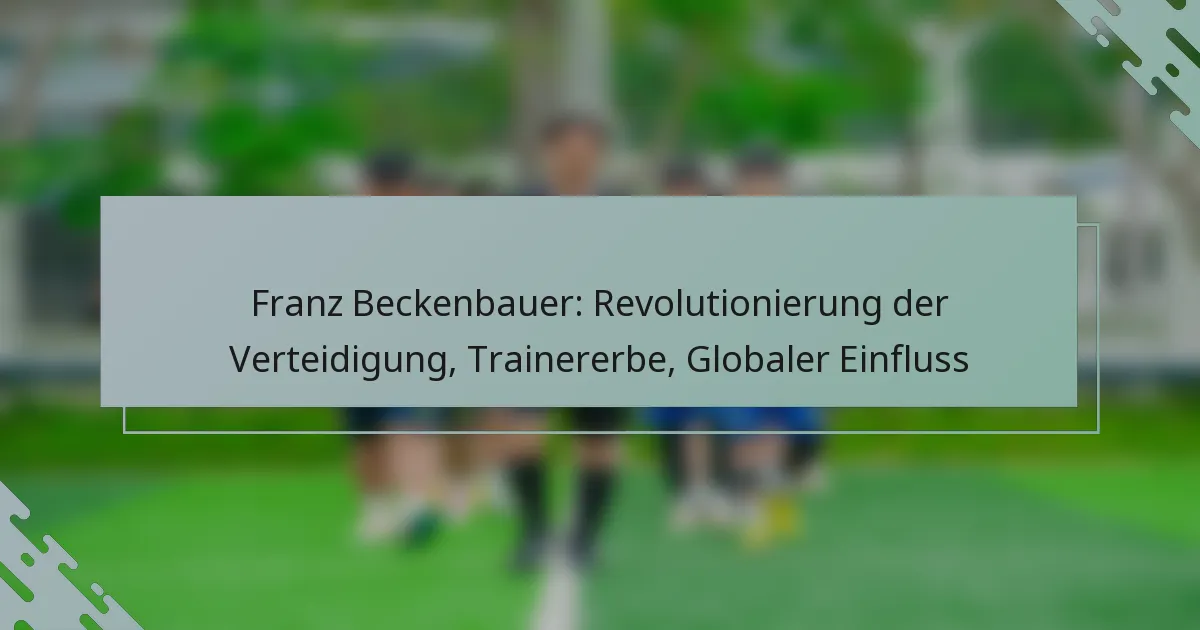 Franz Beckenbauer: Revolutionierung der Verteidigung, Trainererbe, Globaler Einfluss
