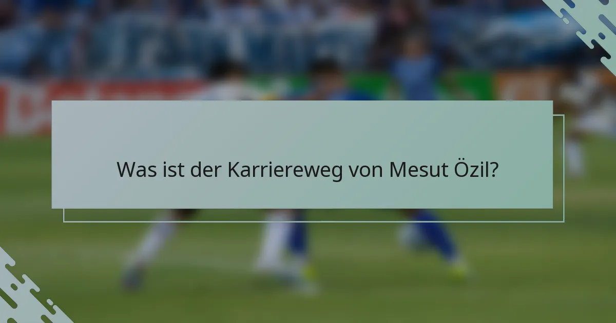 Was ist der Karriereweg von Mesut Özil?