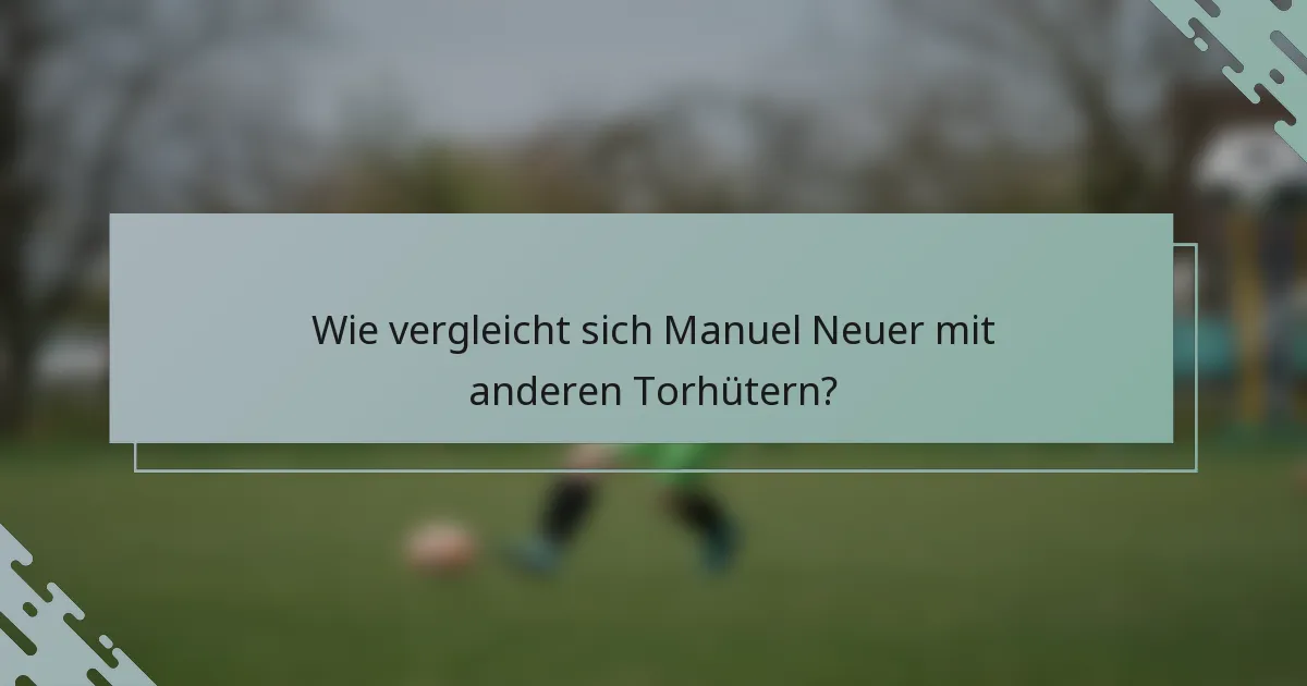 Wie vergleicht sich Manuel Neuer mit anderen Torhütern?